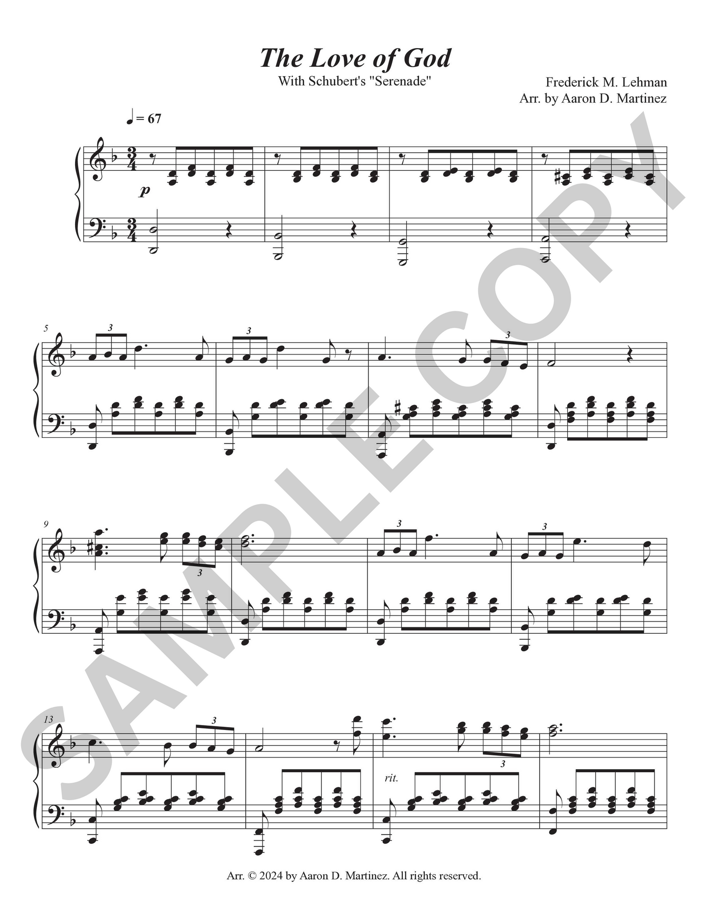 The Love of God Sheet Music