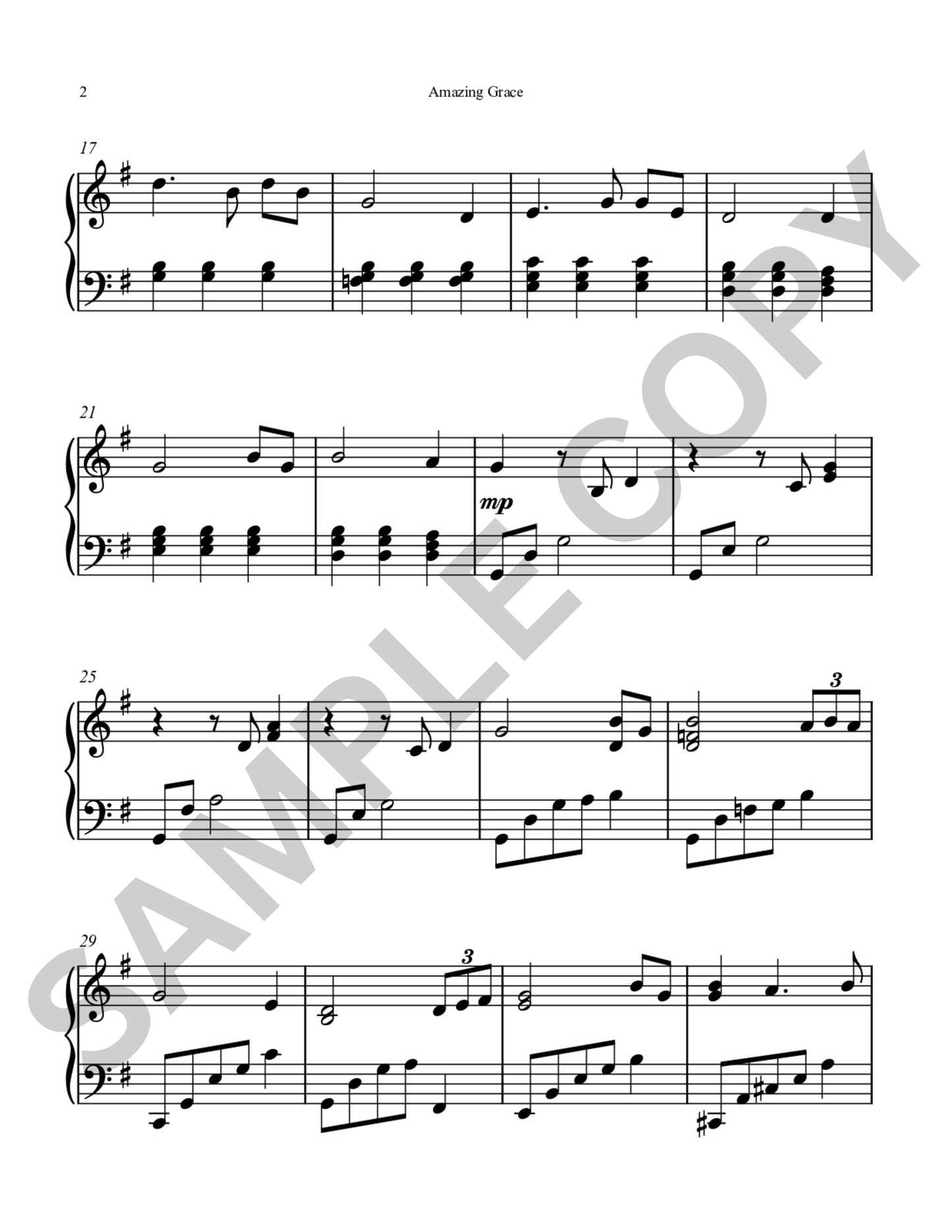 Amazing Grace Sheet Music
